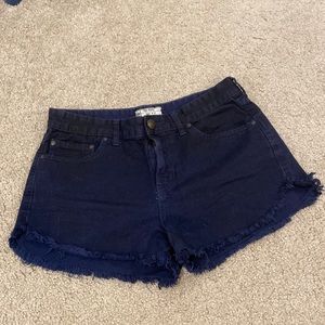 Navy Denim Cutoffs